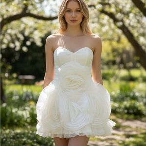 Cinderella Strapless White Dress